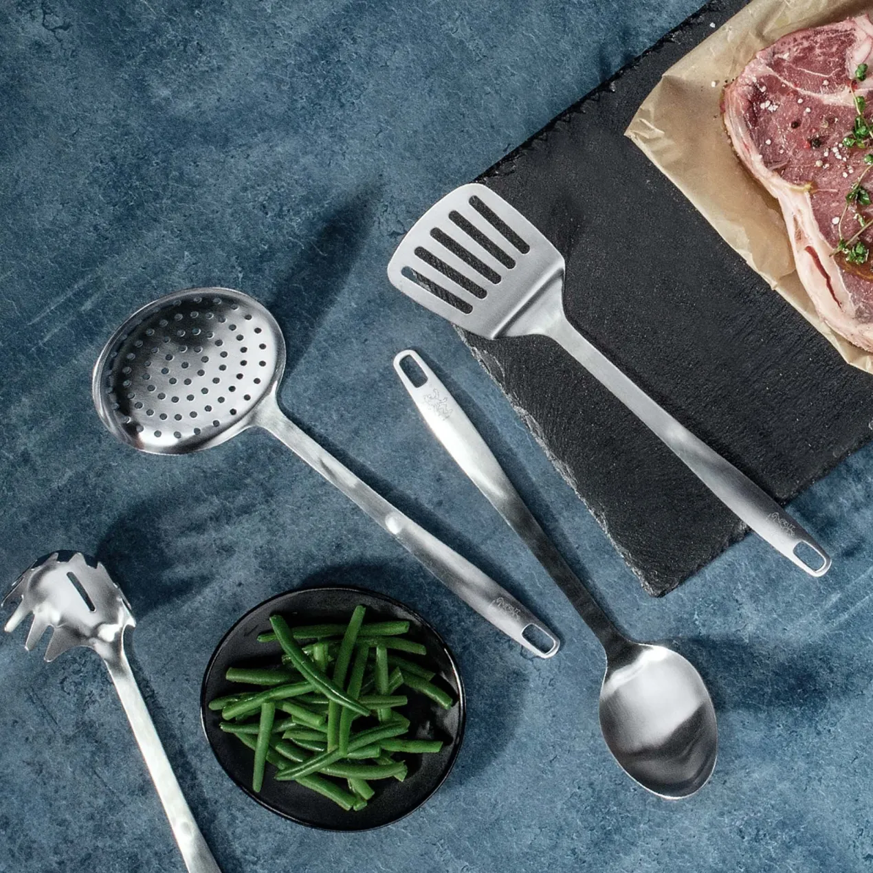 Küchenhelfer-Set Satin, 5-teilig, Edelstahl