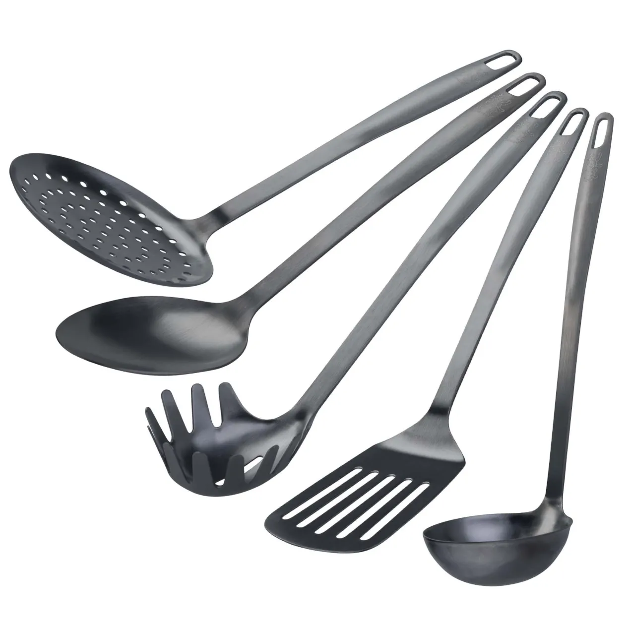 Küchenhelfer-Set Satin, 5-teilig, Schwarz, Edelstahl