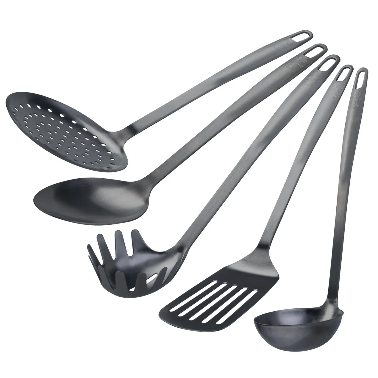 Küchenhelfer-Set Satin, 5-teilig, Schwarz, Edelstahl
