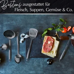 Küchenhelfer-Set Satin, 5-teilig, Schwarz, Edelstahl