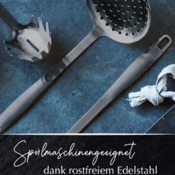 Küchenhelfer-Set Satin, 5-teilig, Schwarz, Edelstahl