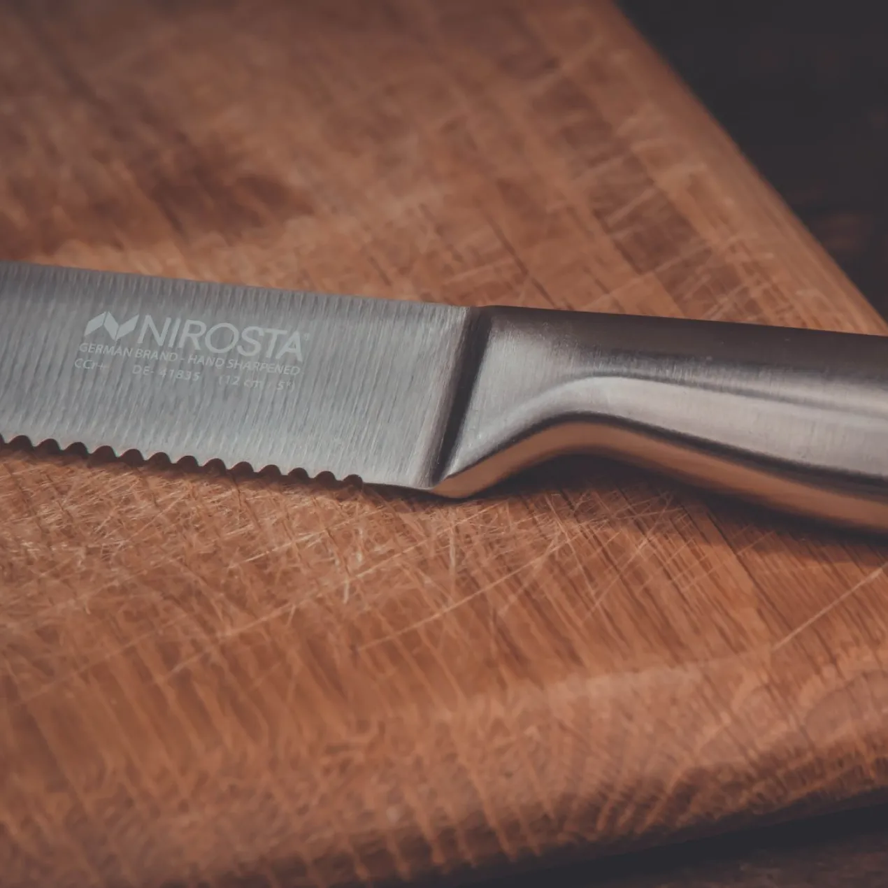 Küchenmesser gezahnt Star, 12cm Edelstahl-Klinge