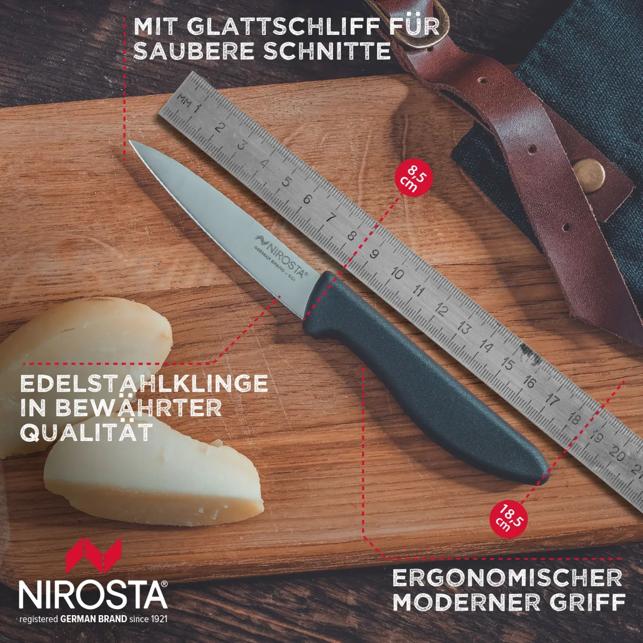 Küchenmesser Original, 8,5cm Edelstahl-Klinge, dunkelgrau