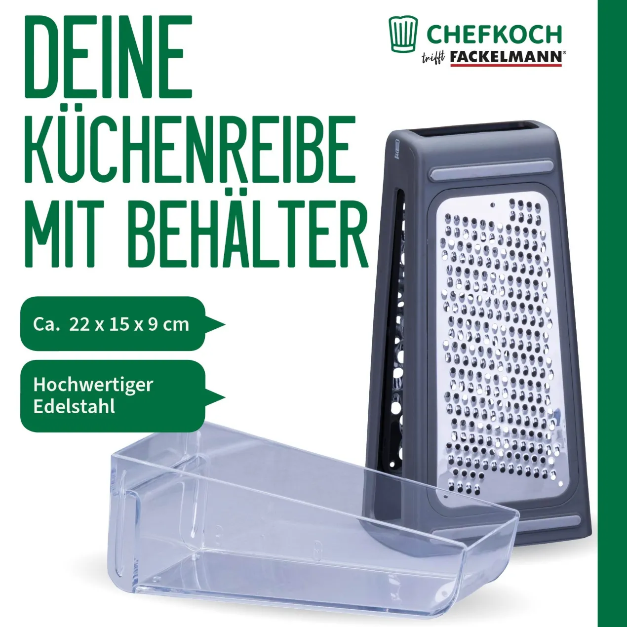 Küchenreibe mit Behälter