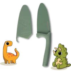 Kinderkochmesser mit Klingenschutz Mini Cooking, Dino, 2-tlg.