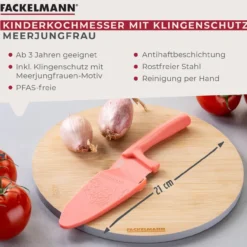 Kinderkochmesser mit Klingenschutz Mini Cooking, Meerjungfrau, 2-tlg.