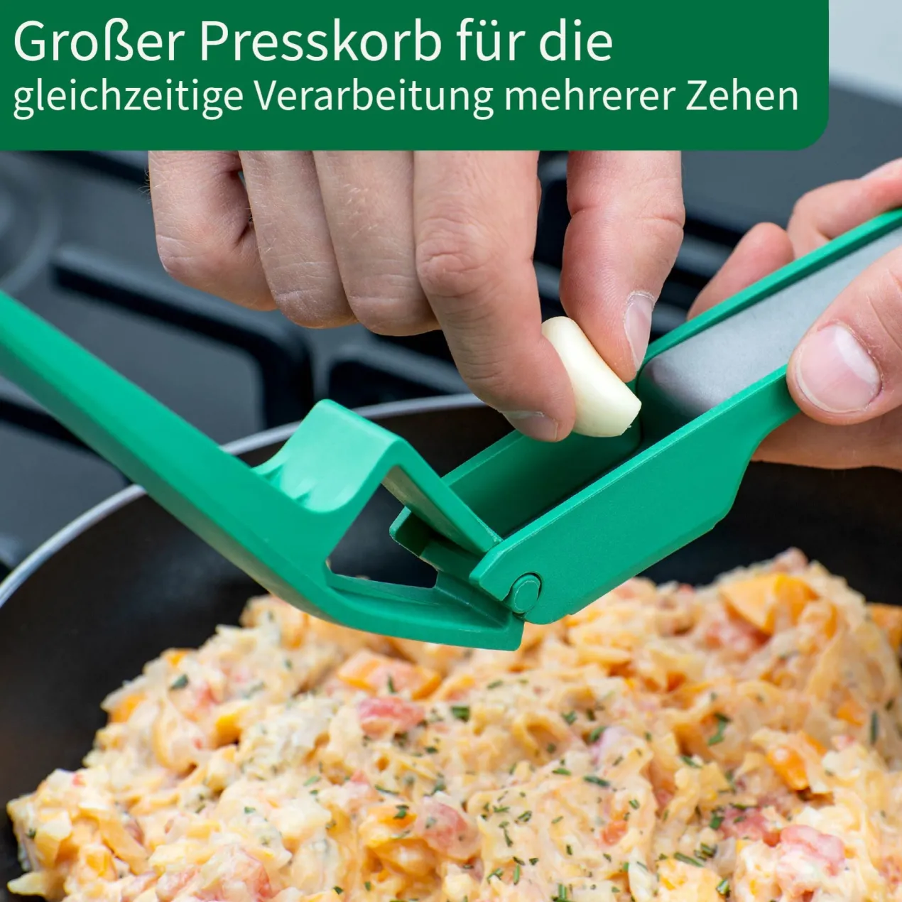 Knoblauchpresse, grün