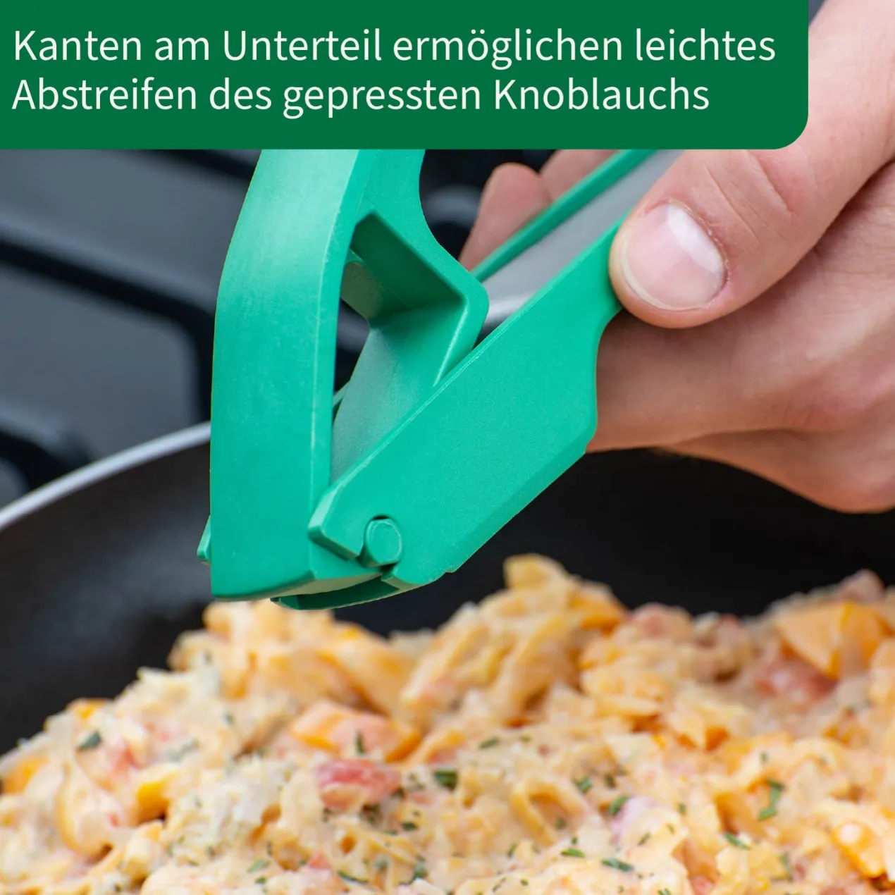 Knoblauchpresse, grün