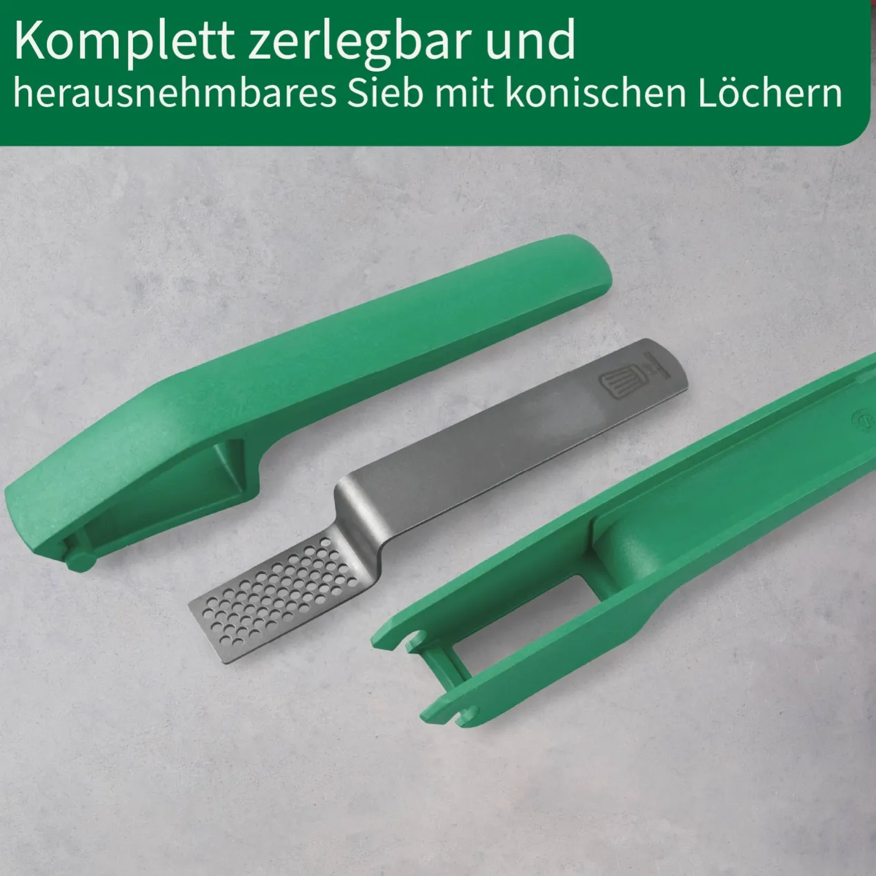 Knoblauchpresse, grün