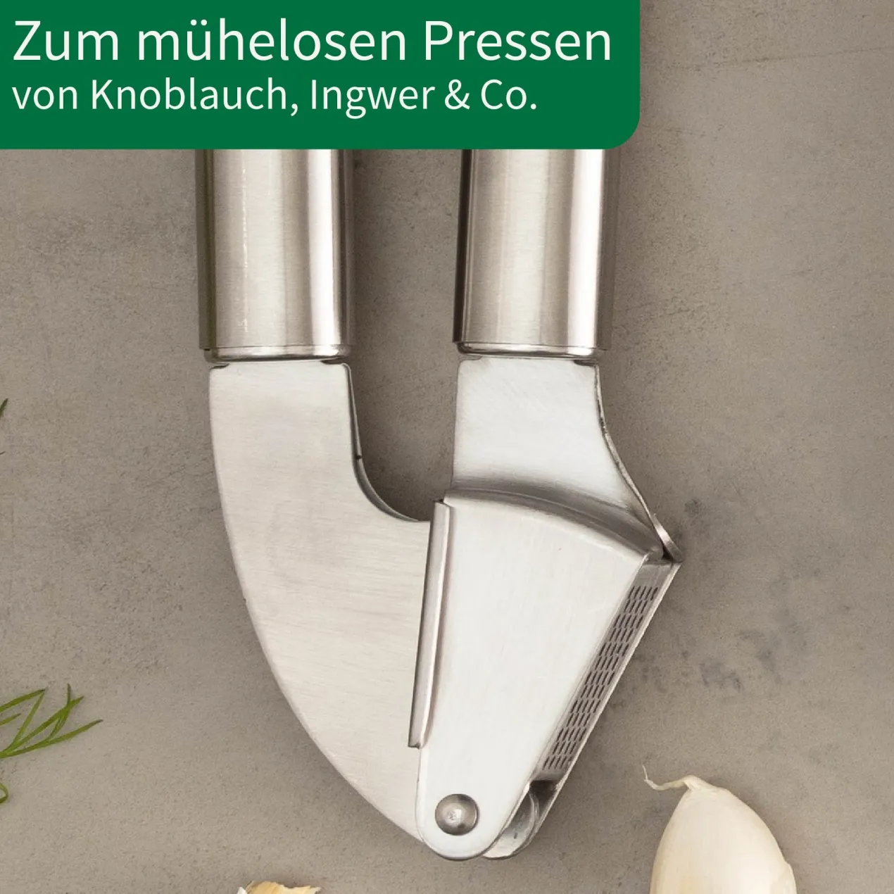 Knoblauchpresse München, 20cm, Edelstahl