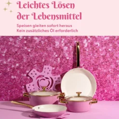 Kochgeschirr-Set, pink, 8-teilig