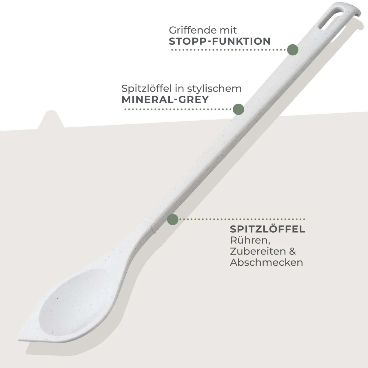 Kochlöffel spitz Balance, grau