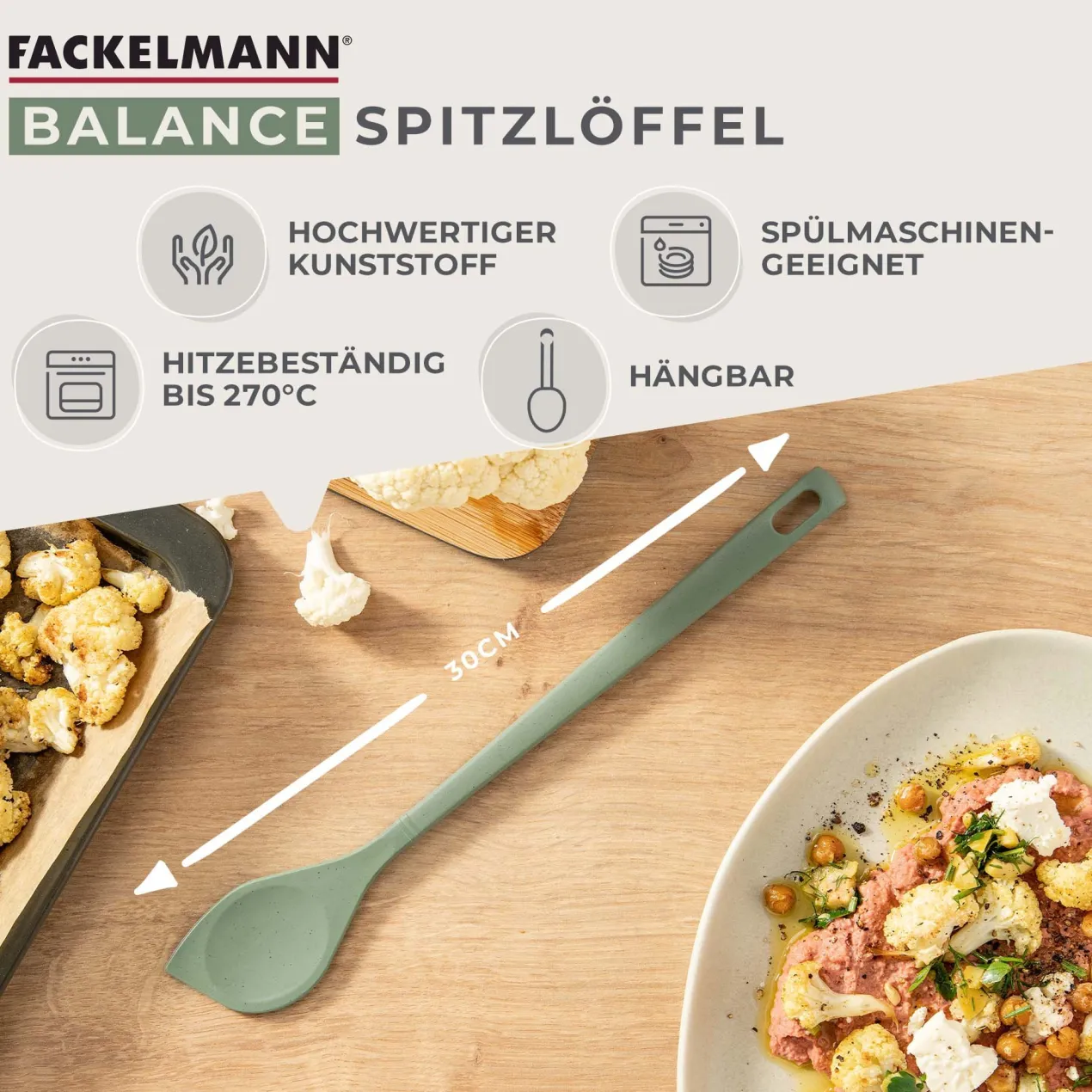 Kochlöffel spitz Balance , grün