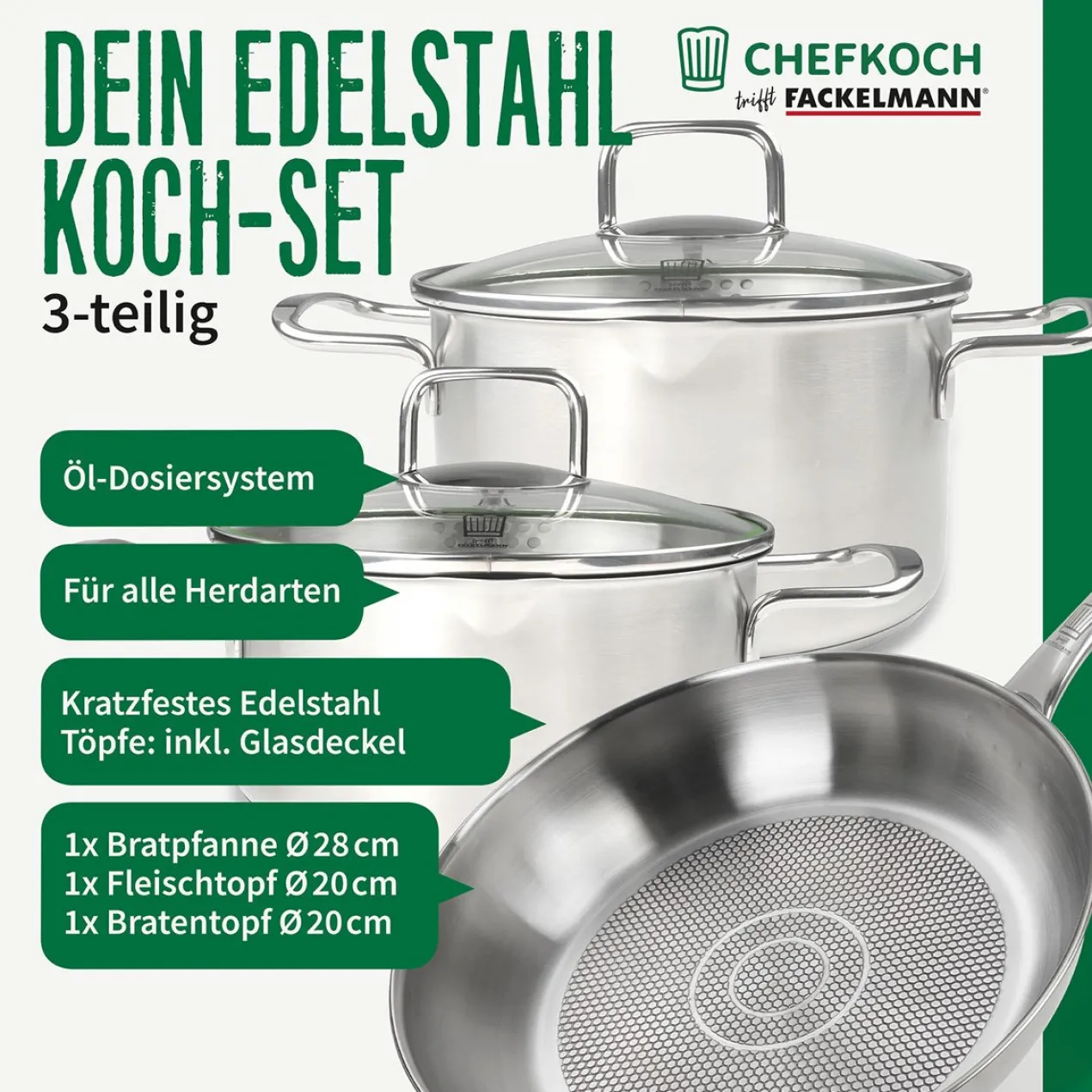 Koch-Set "München Kochgeschirr", 3-teilig