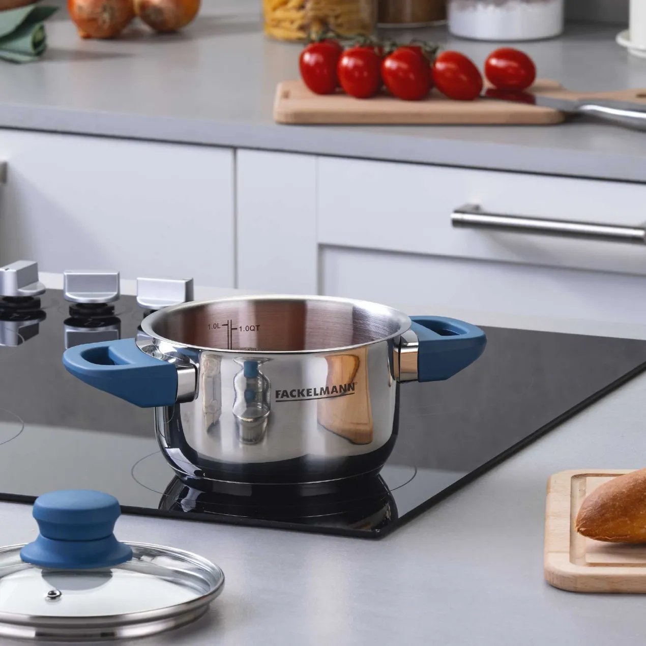Kochtopf mit Deckel Essential, Ø14cm, blau