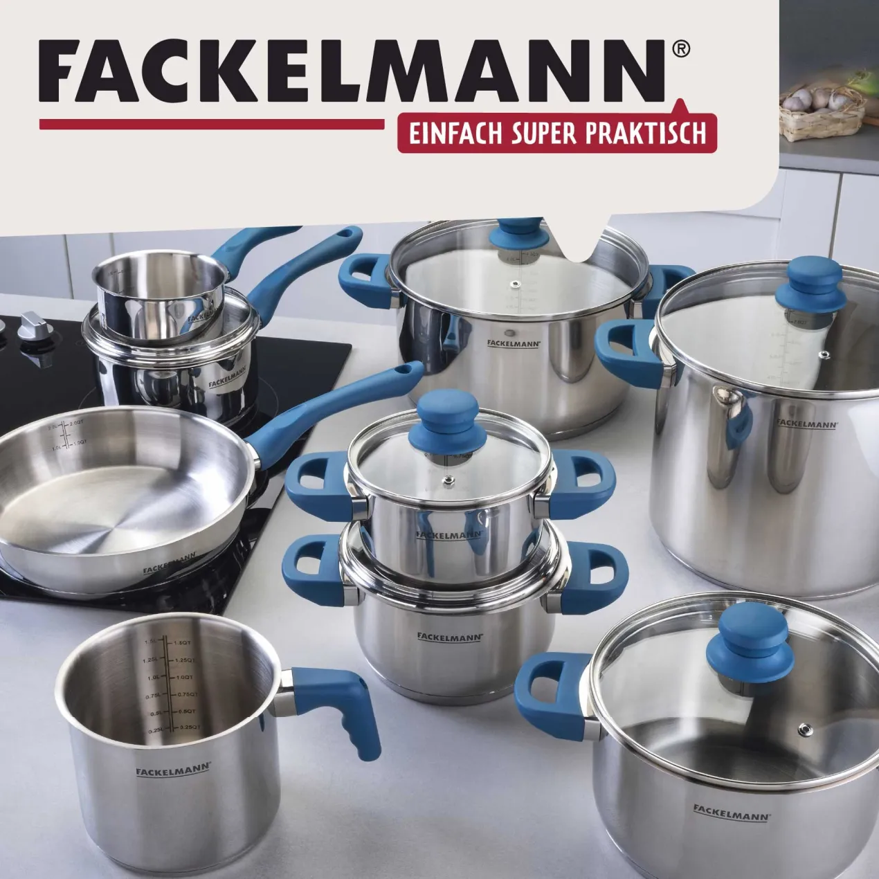 Kochtopf mit Deckel Essential, Ø24cm, 9L, blau