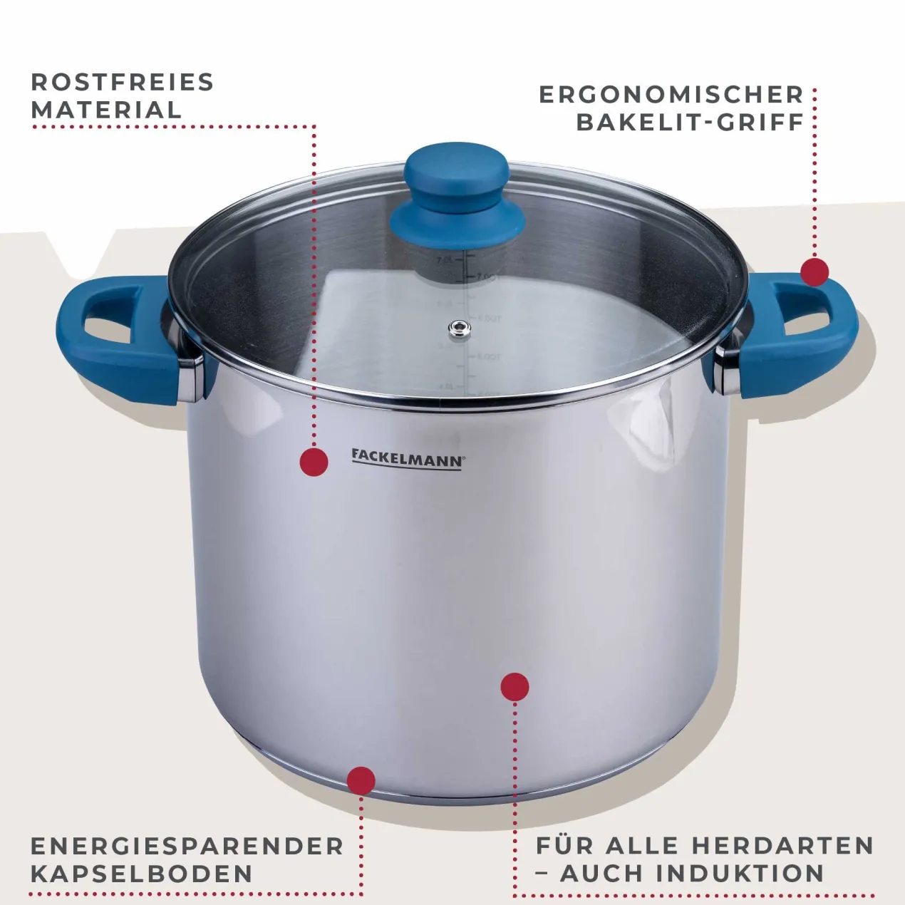 Kochtopf mit Deckel Essential, Ø24cm, 9L, blau