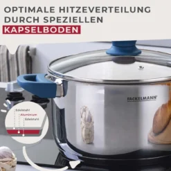 Kochtopf mit Deckel Essential, Ø24cm, 5,4L, blau