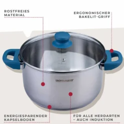 Kochtopf mit Deckel Essential, Ø24cm, 5,4L, blau