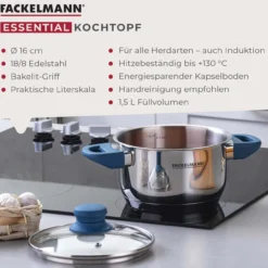 Kochtopf mit Deckel Essential, Ø16cm, blau