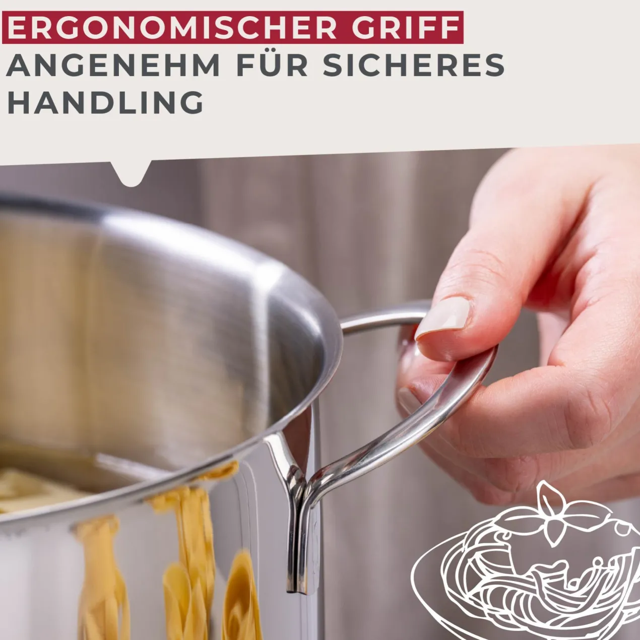 Kochtopf mit Deckel Lara, Ø24cm, Edelstahl