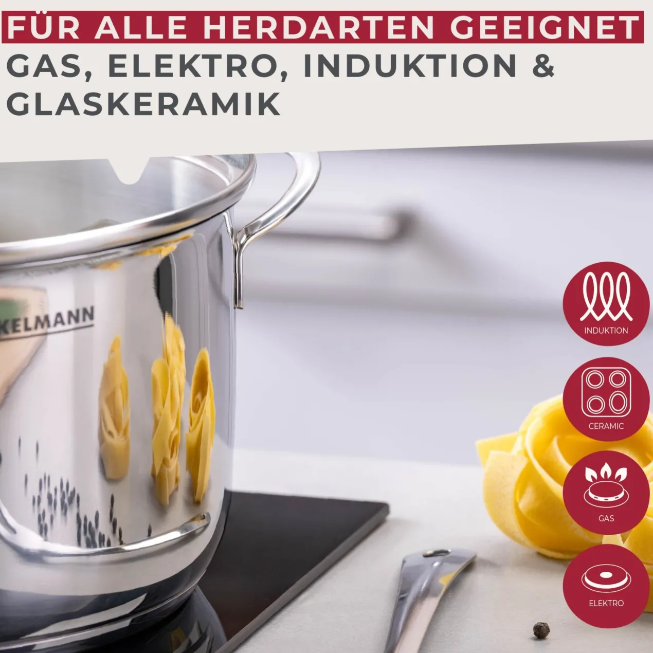 Kochtopf mit Deckel Lara, Ø24cm, Edelstahl