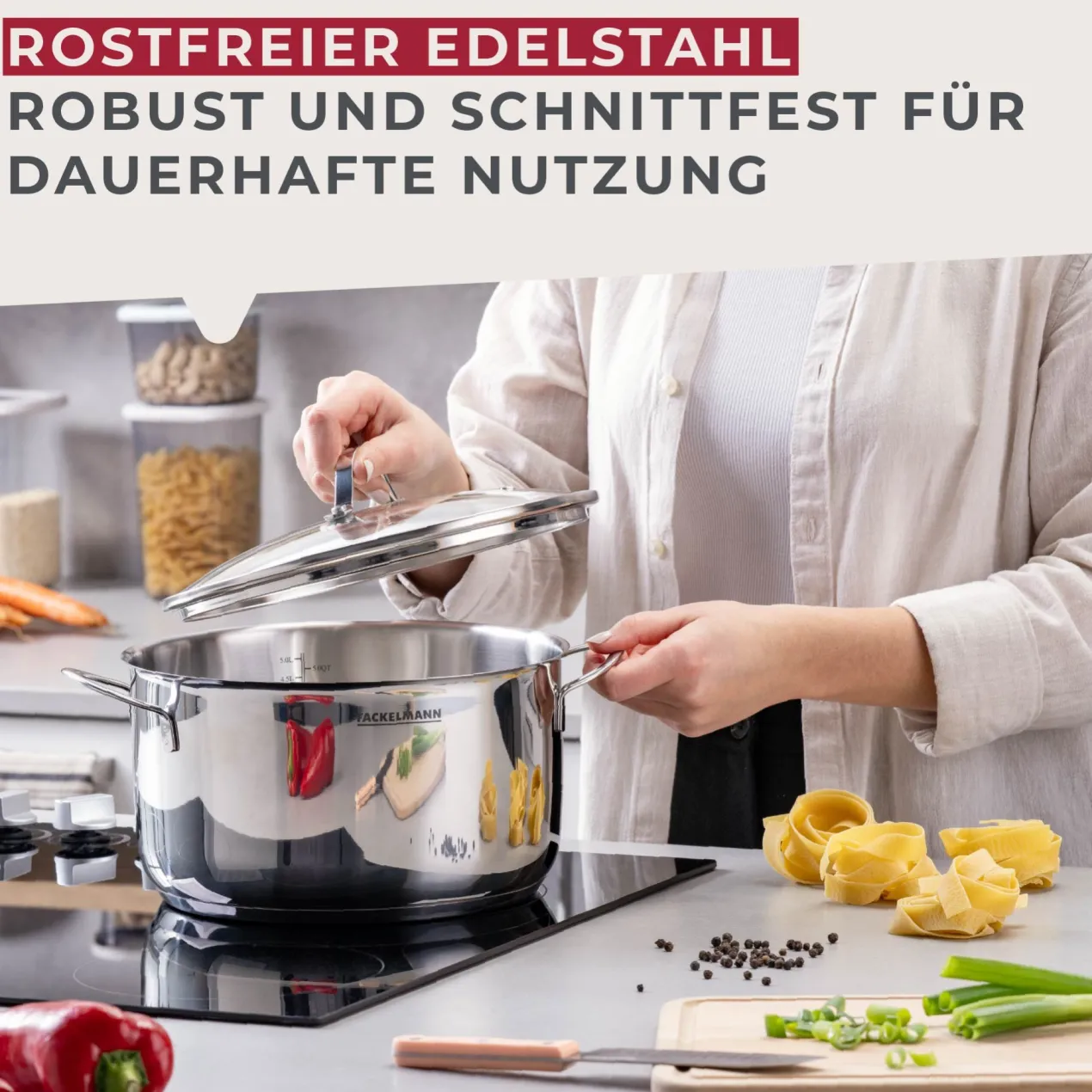 Kochtopf mit Deckel Lara, Ø24cm, Edelstahl
