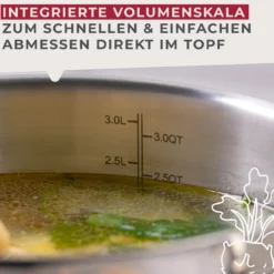 Kochtopf mit Deckel Lara, Ø20cm, 3L, Edelstahl