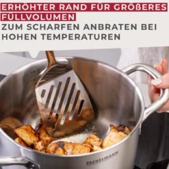 Kochtopf mit Deckel Ovalgriff, Ø20cm, 3L, Edelstahl