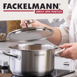 Kochtopf mit Deckel Ovalgriff, Ø20cm, 3L, Edelstahl