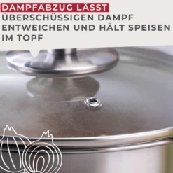 Kochtopf mit Deckel Ovalgriff, Ø20cm, 3L, Edelstahl