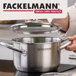 Kochtopf mit Deckel Ovalgriff, Ø16cm, Edelstahl
