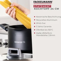 Kochtopf mit Deckel Statement, antihaft, Ø24cm – 20% Rabatt mit Code: COOK20
