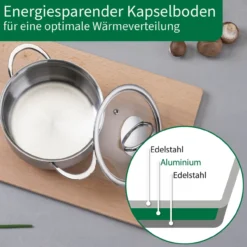 Kochtopf mit Glasdeckel Leipzig, Ø16cm
