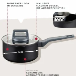 Kochtopf mit Stiel Statement, antihaft, Ø16cm – 20% Rabatt mit Code: COOK20