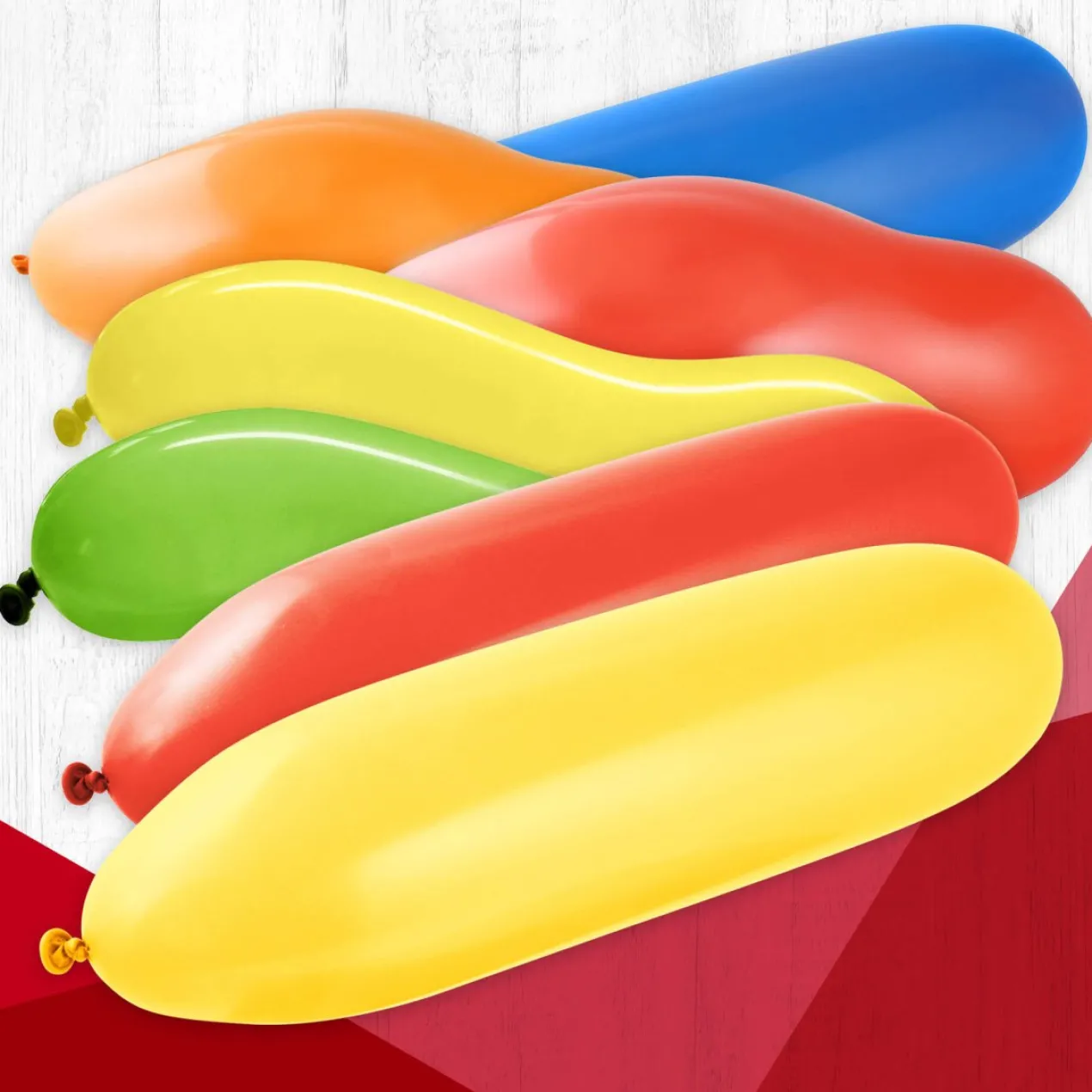 Luftballons Eco, lang, 15 Stk., bunt