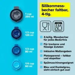 Messbecher faltbar, 4-teilig, Silikon