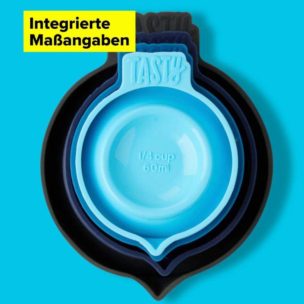 Messbecher faltbar, 4-teilig, Silikon