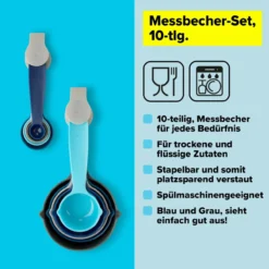 Messbecher und Messlöffel-Set, 10-teilig