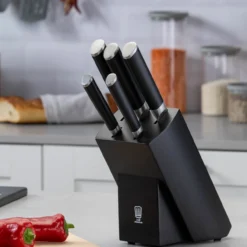 Messerblock, schwarz, 6-teilig