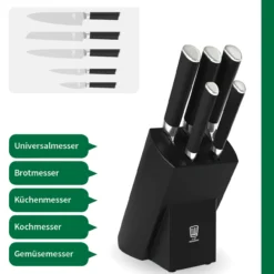 Messerblock, schwarz, 6-teilig