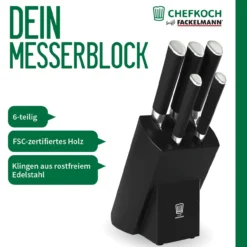 Messerblock, schwarz, 6-teilig