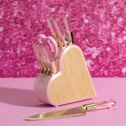 Messerblock-Set, rosa, 10-teilig