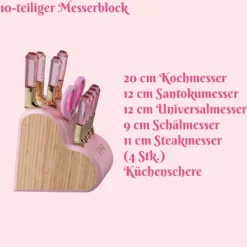 Messerblock-Set, rosa, 10-teilig