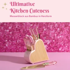 Messerblock-Set, rosa, 10-teilig