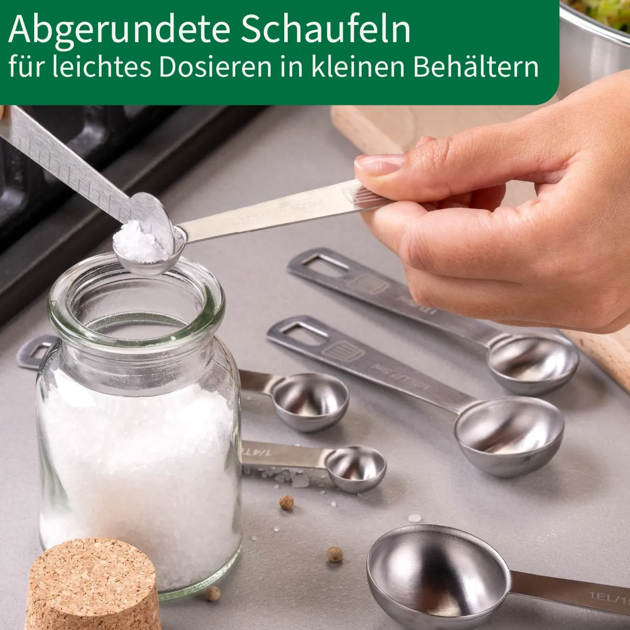 Messlöffelset, Edelstahl, 7-teilig