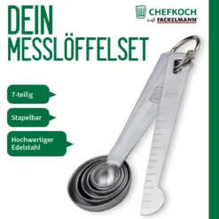 Messlöffelset, Edelstahl, 7-teilig