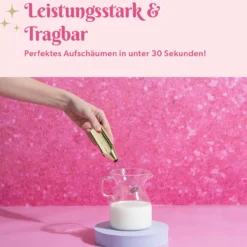 Milchaufschäumer Gold mit Batterie