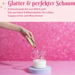 Milchaufschäumer Gold mit Batterie