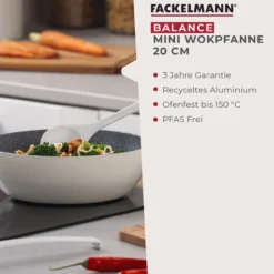 Mini-Wokpfanne Balance, Keramik, antihaft, Ø20cm